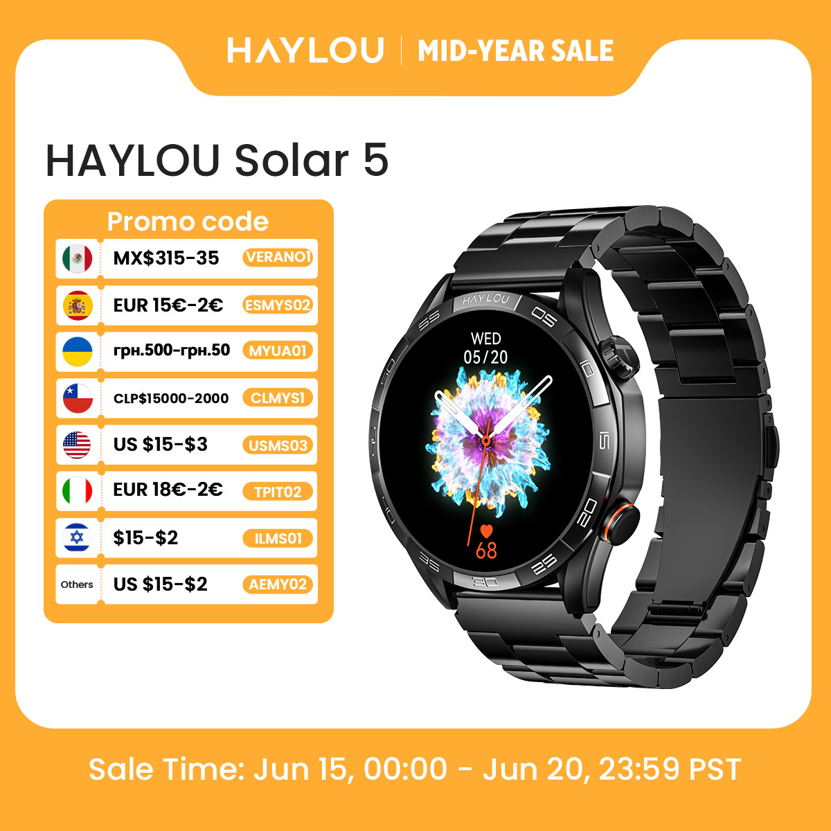 Smartwatch Instagram - HAYLOU Solar 5 Voice Calling Smartwatch
