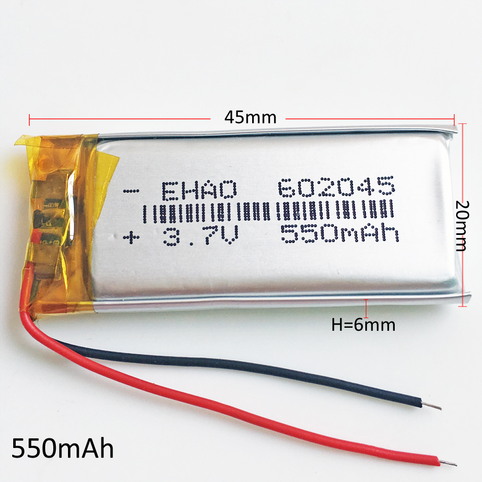 602045 3.7V 550mAh Lipo Batter - Smartwatch Headset ulasan dan harga