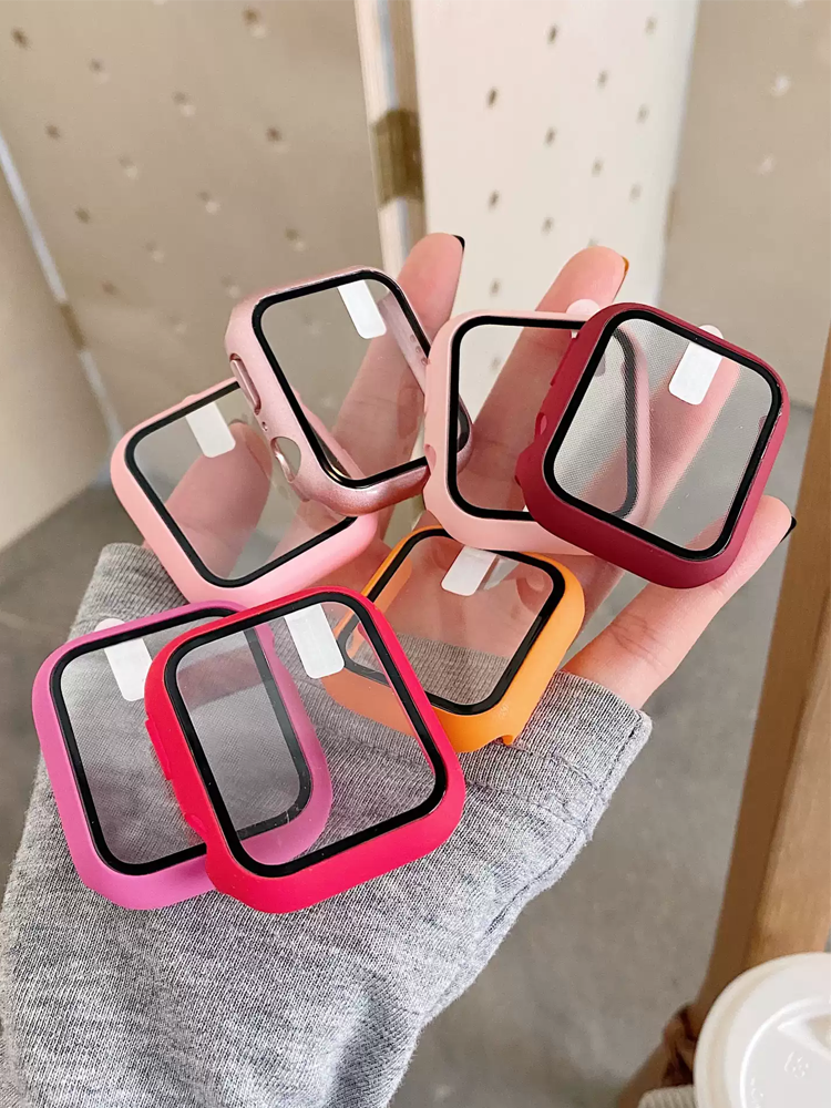 Tempered Glass+Case For Apple  - Smartwatch Band Accessories ulasan dan harga