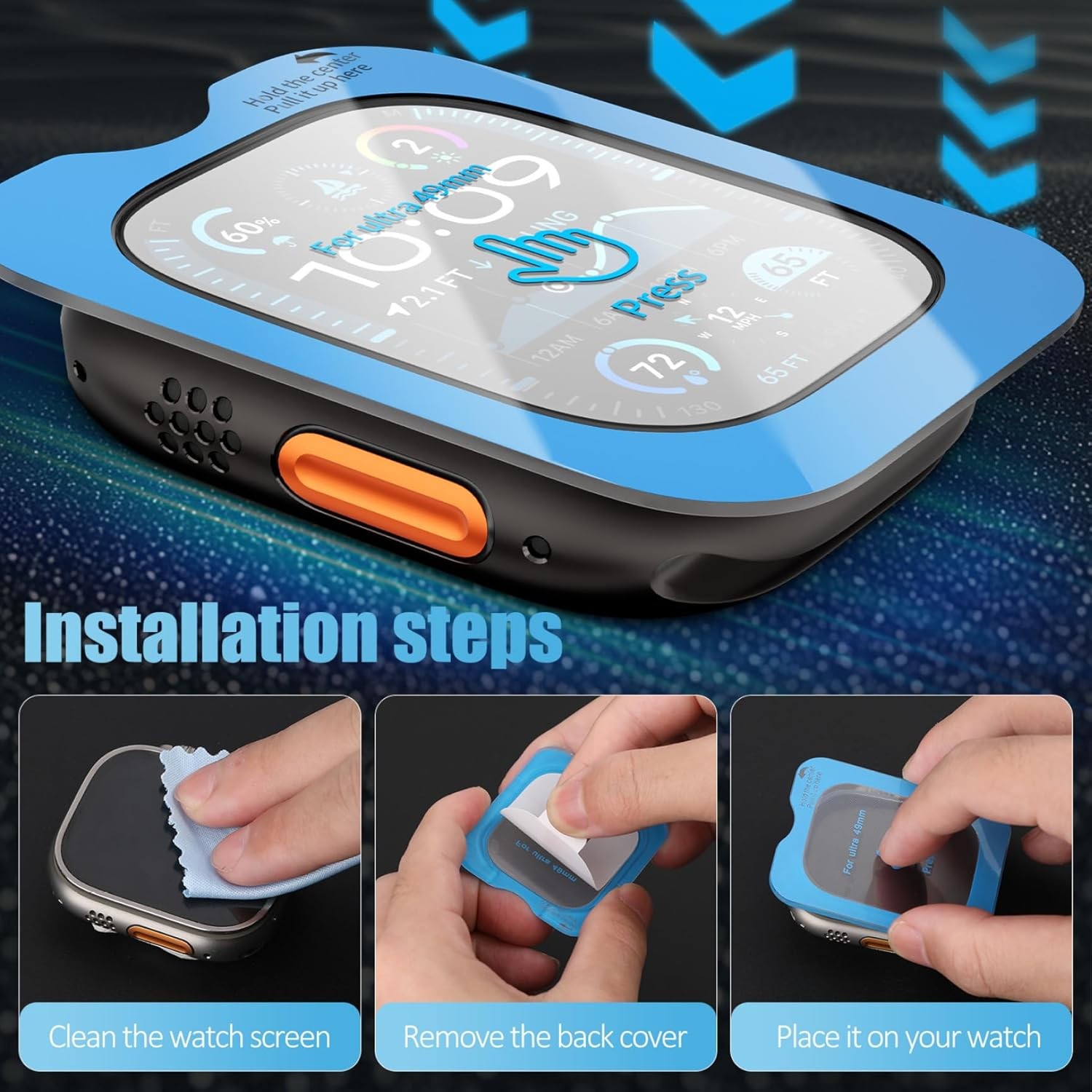 Tempered Glass Film Quick Past - Watch Face Protector ulasan dan harga