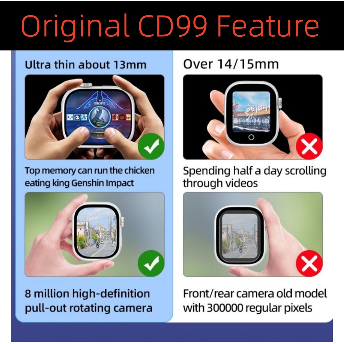 CD99 Smart Watch 8GB RAM AMOLE - Smartwatch Instagram ulasan dan harga