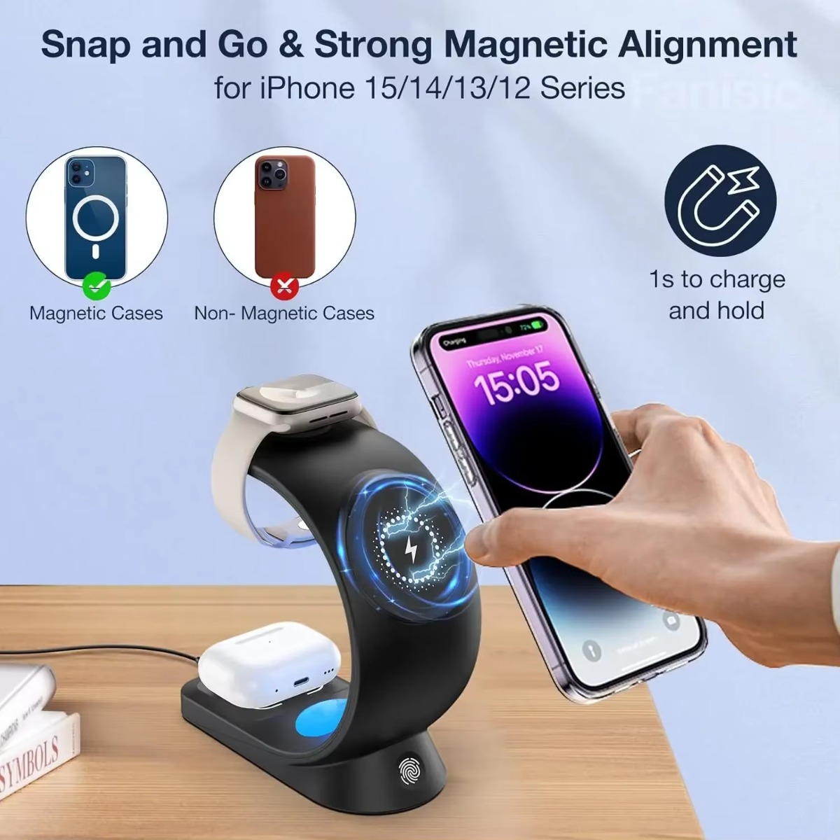 Magnetic Wireless Charger Touc - Smartwatch Touch ulasan dan harga