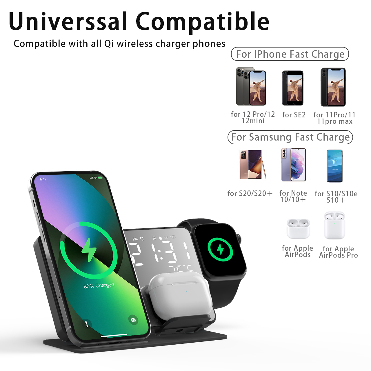 3 in 1 Wireless Charger For iP - Smartwatch Touch ulasan dan harga