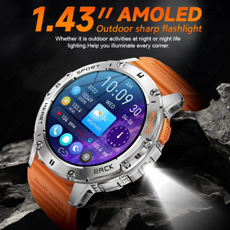 LIGE 1.43 Inch AMOLED Screen B - Smartwatch Instagram ulasan dan harga