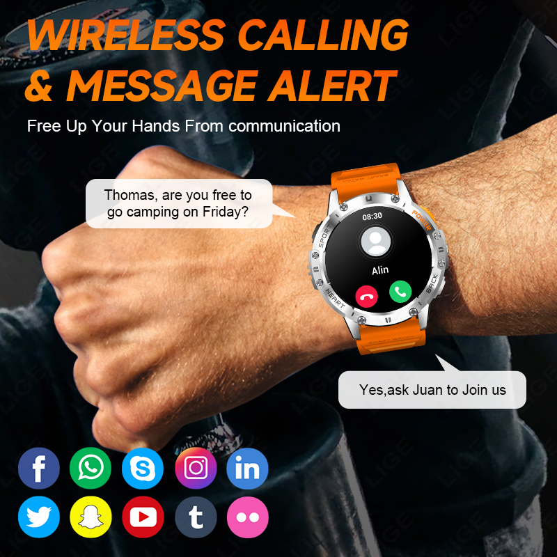 LIGE 1.43 Inch AMOLED Screen B - Smartwatch Instagram ulasan dan harga