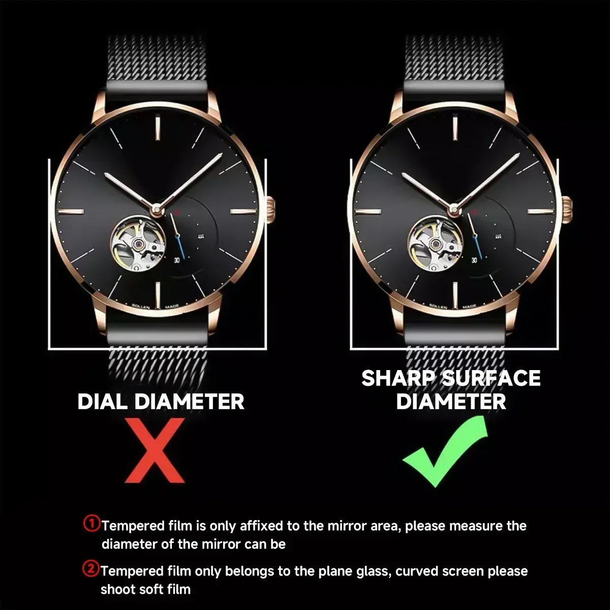 26-46mm Universal Tempered Gla - Watch Face Protector ulasan dan harga