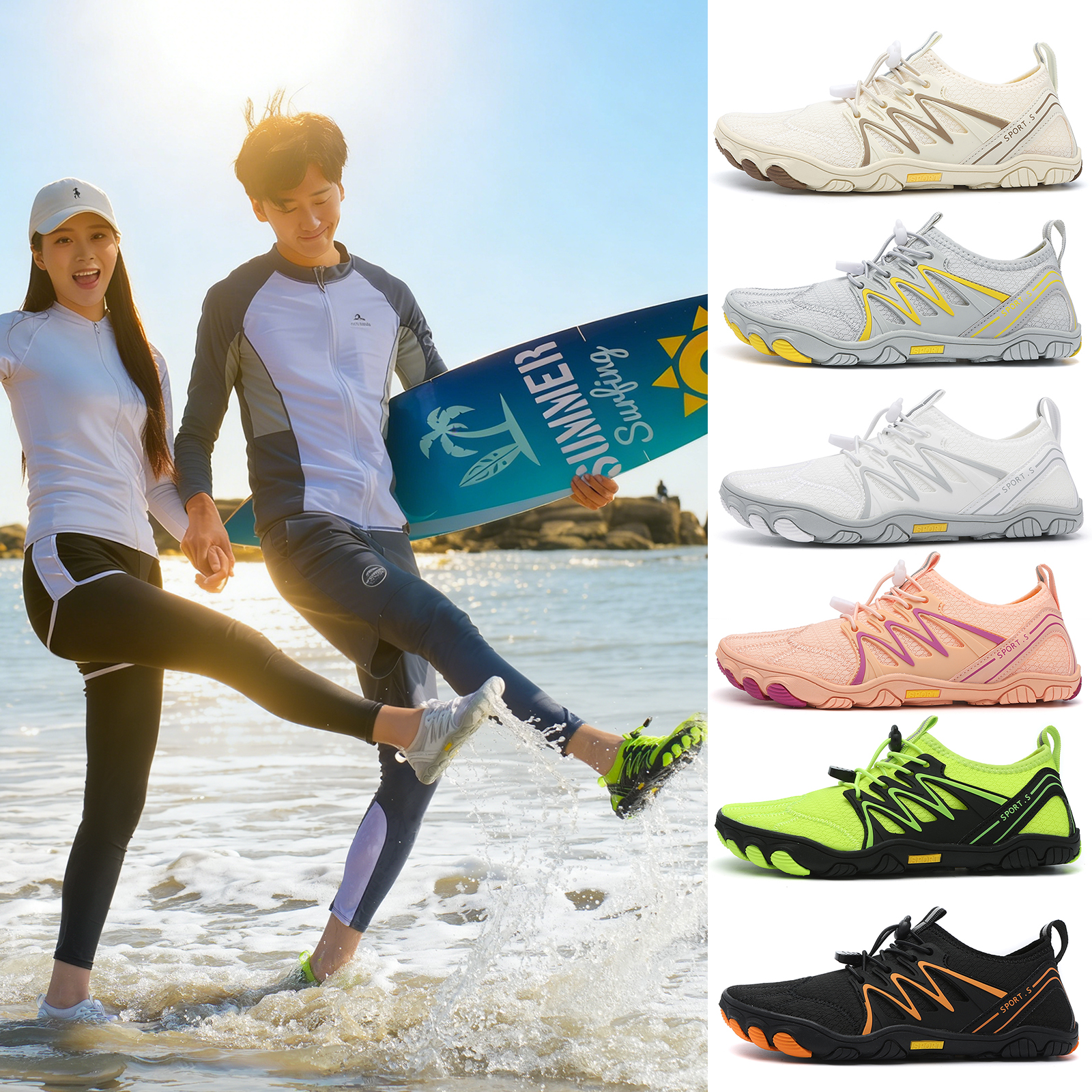 Unisex Water Shoes Men Women Q - Rugged Sport Strap ulasan dan harga