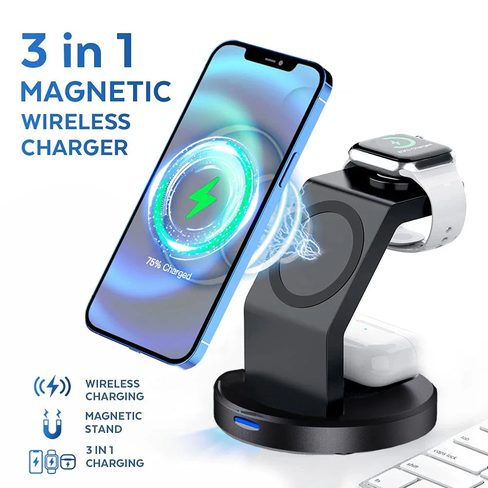 3 In 1 Magnetic Wireless Charg - Watch Charging Dock ulasan dan harga