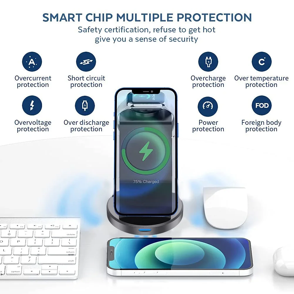 3 In 1 Magnetic Wireless Charg - Watch Charging Dock ulasan dan harga