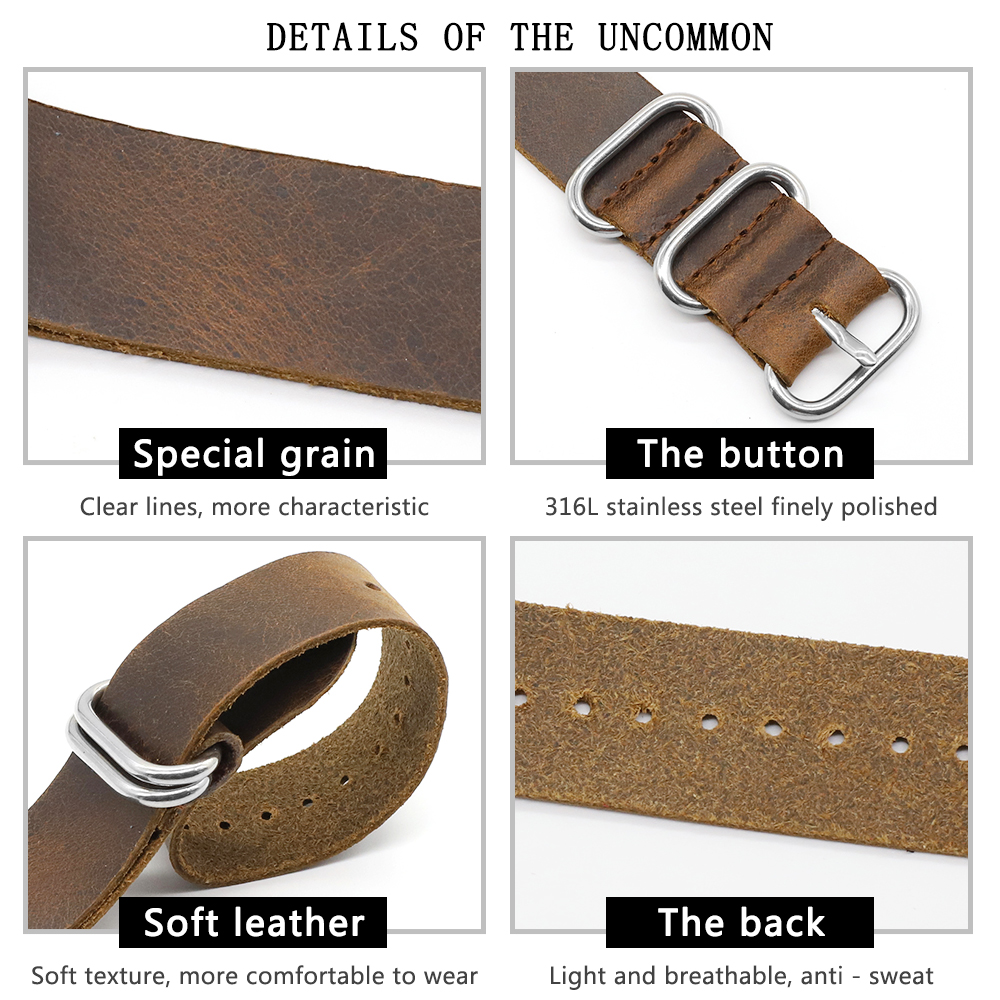 Genuine Leather Watch Band 18m - Nylon Nato Strap ulasan dan harga