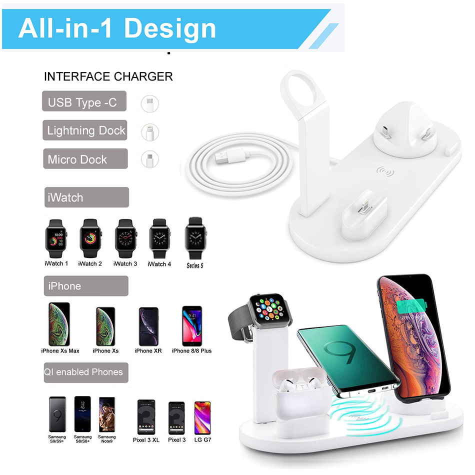 7 in 1 Wireless Charger Stand  - Watch Charging Dock ulasan dan harga