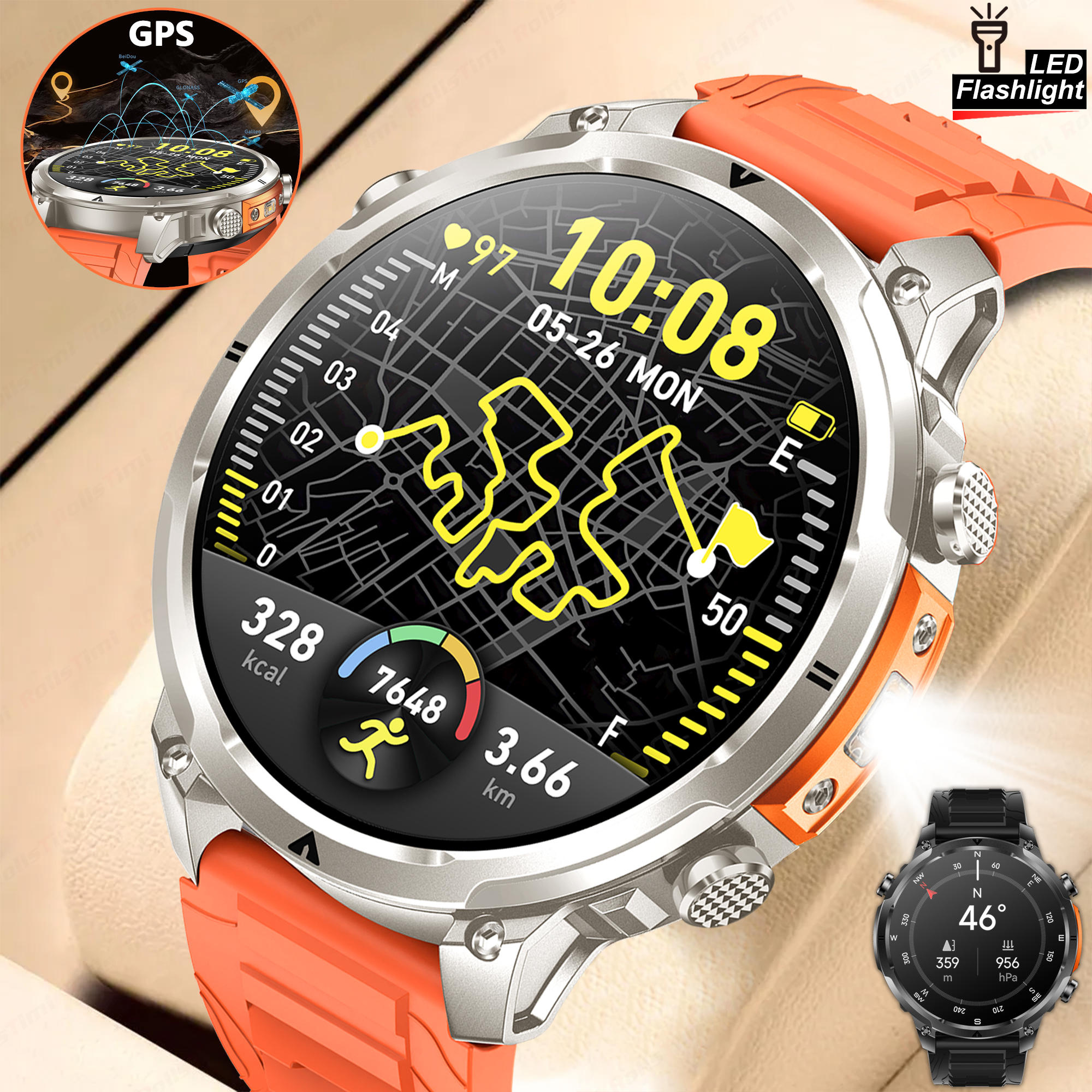 Outdoor GPS Sports Smart Watch - Smartwatch Touch ulasan dan harga