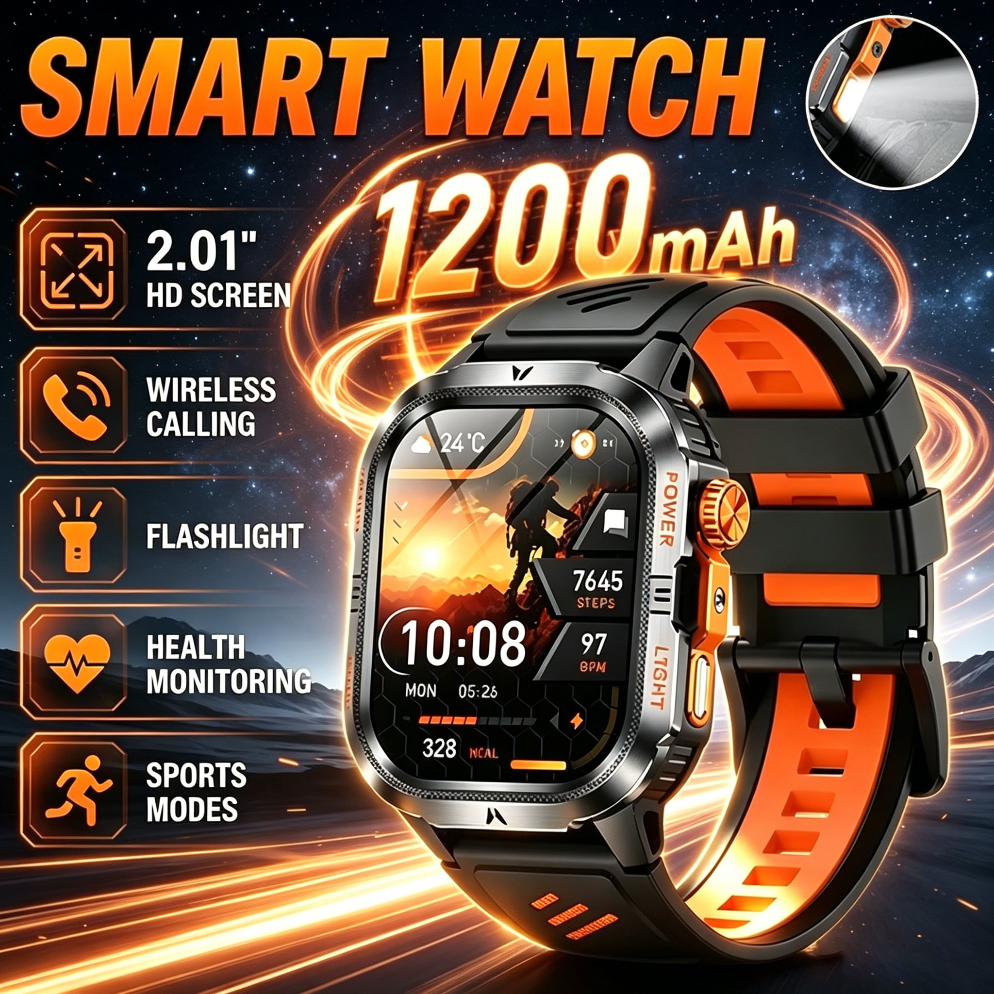 2026 Rugged Military Smart Wat - Smartwatch M Active ulasan dan harga