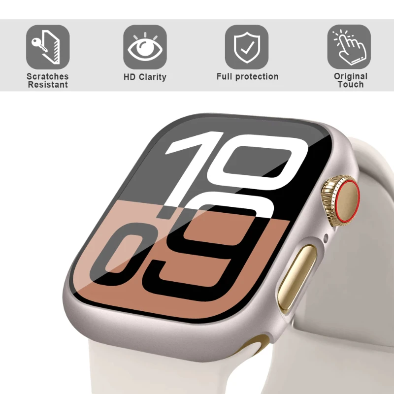 1-2pcsGlass+Cover For Apple Wa - Smartwatch Band Accessories ulasan dan harga