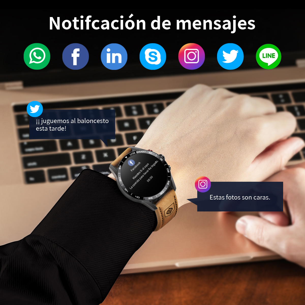 LIGE 2024 New Rugged Military  - Smartwatch Instagram ulasan dan harga