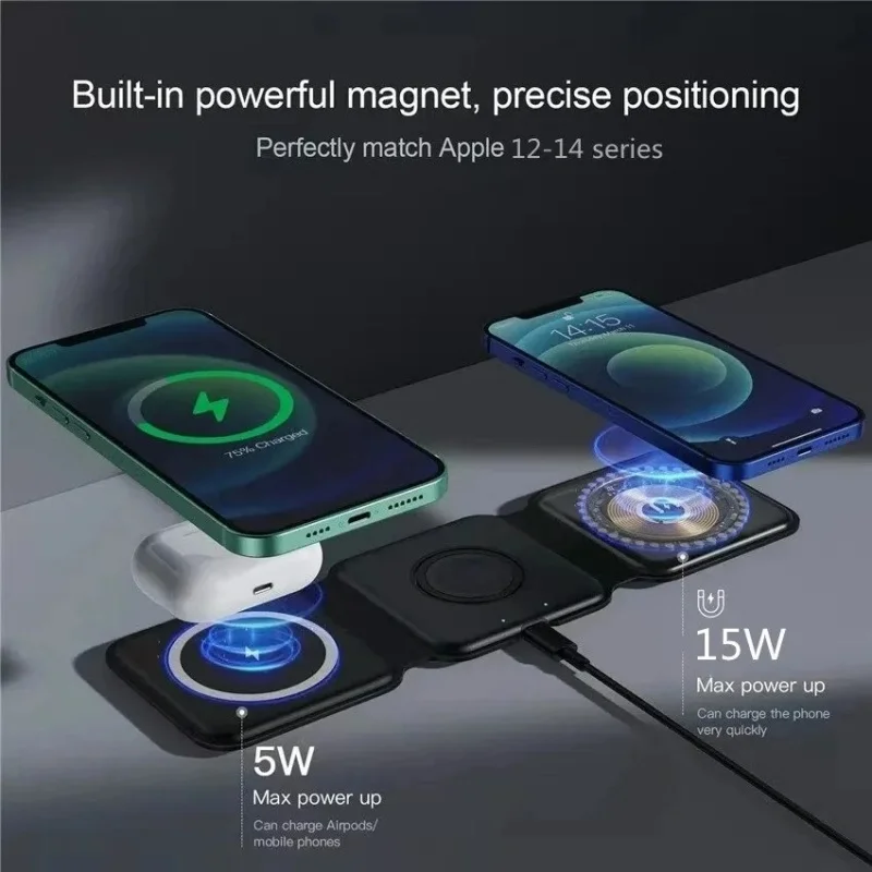 3 in 1 Portable Magnetic Wirel - Watch Charging Dock ulasan dan harga
