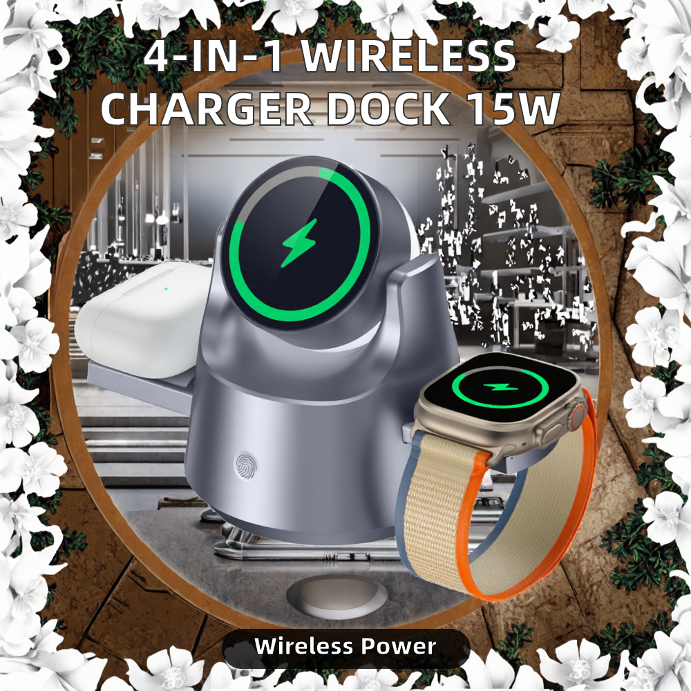 4 in 1 15W Wireless Charger Ch - Watch Charging Dock ulasan dan harga