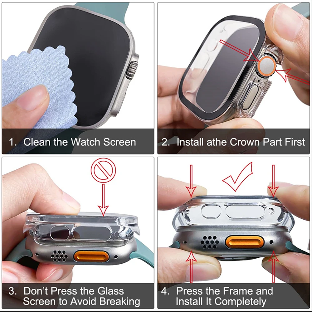 Glass+case For Apple Watch Ult - Smartwatch Band Accessories ulasan dan harga